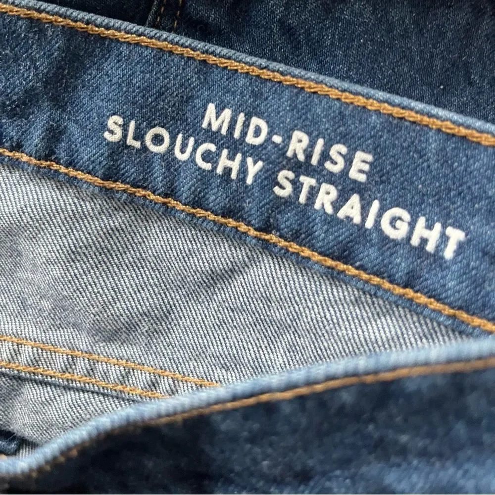 J. Crew Mid-Rise Slouchy Straight Jeans Size 28 Blue Denim editorial minimalist